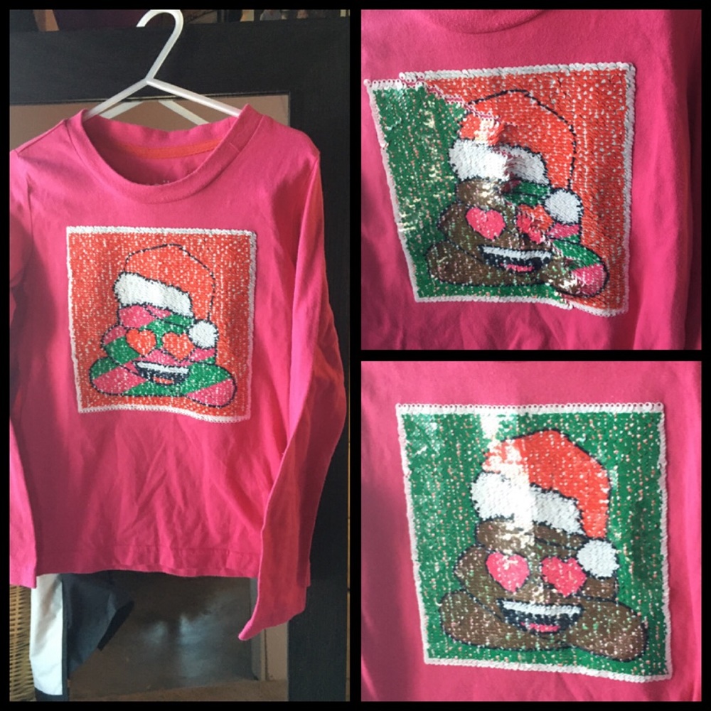 Girls Christmas “flip” shirt